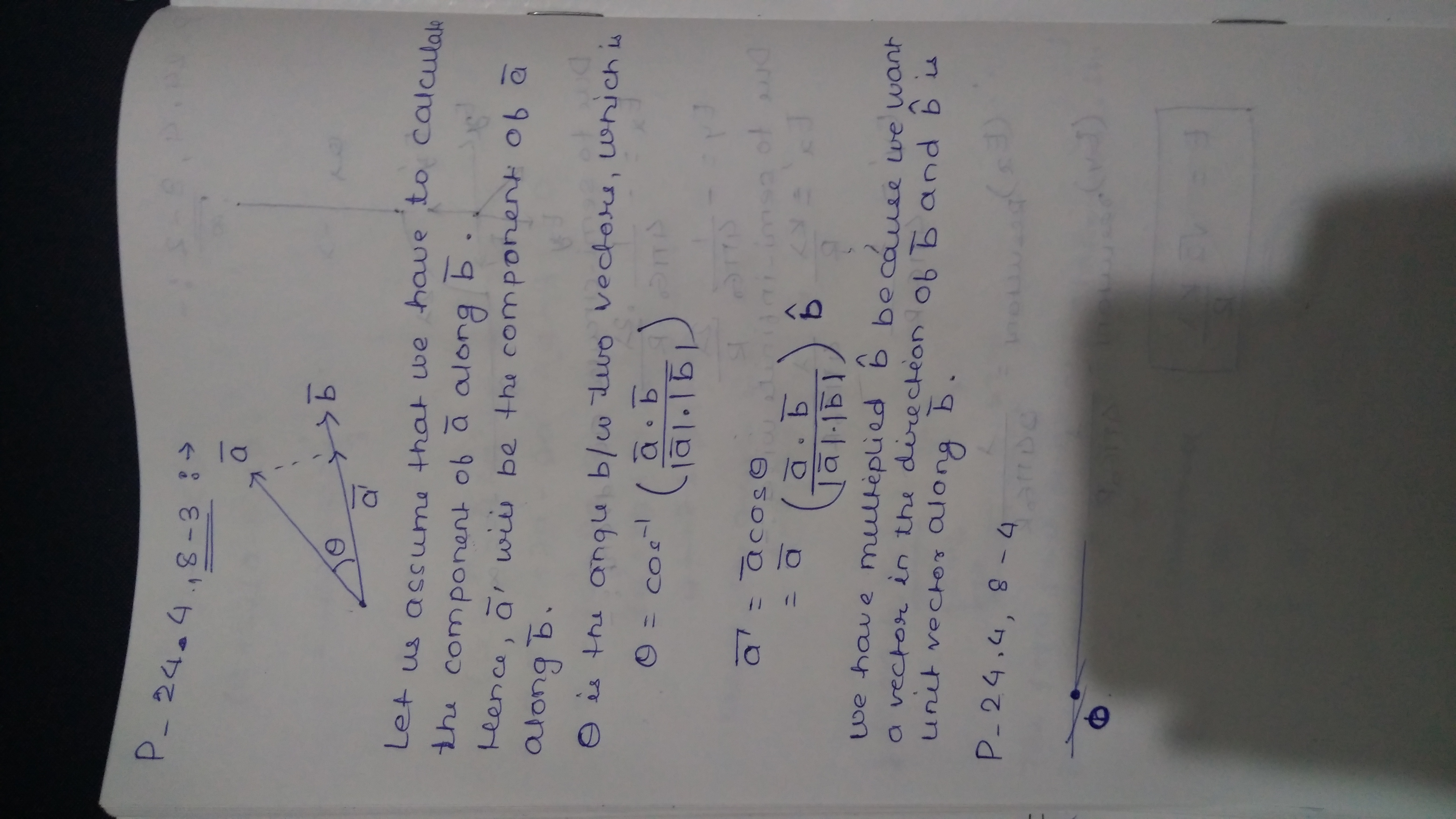 How Do We Calculate The Component Of One Vector Along Another Vector Using Dot Product