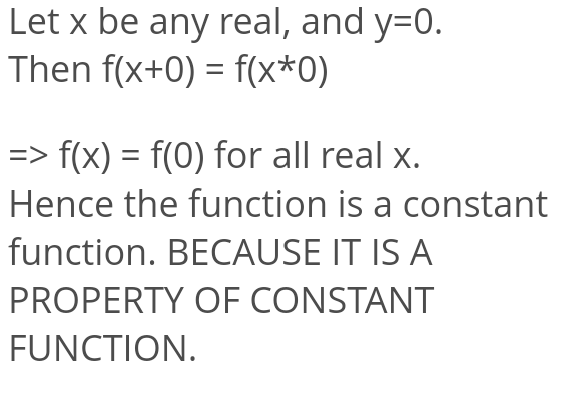 If F X Y F Xy For All X Y Belongs To R Then Prove That F Is A Constant Function