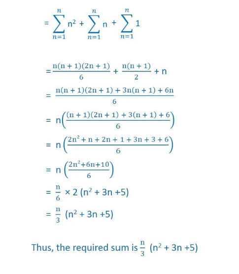 Find The Sum Of First N Term Of The Following Series 1 3 7 13 21 31 And 2 5 11 19 29 41