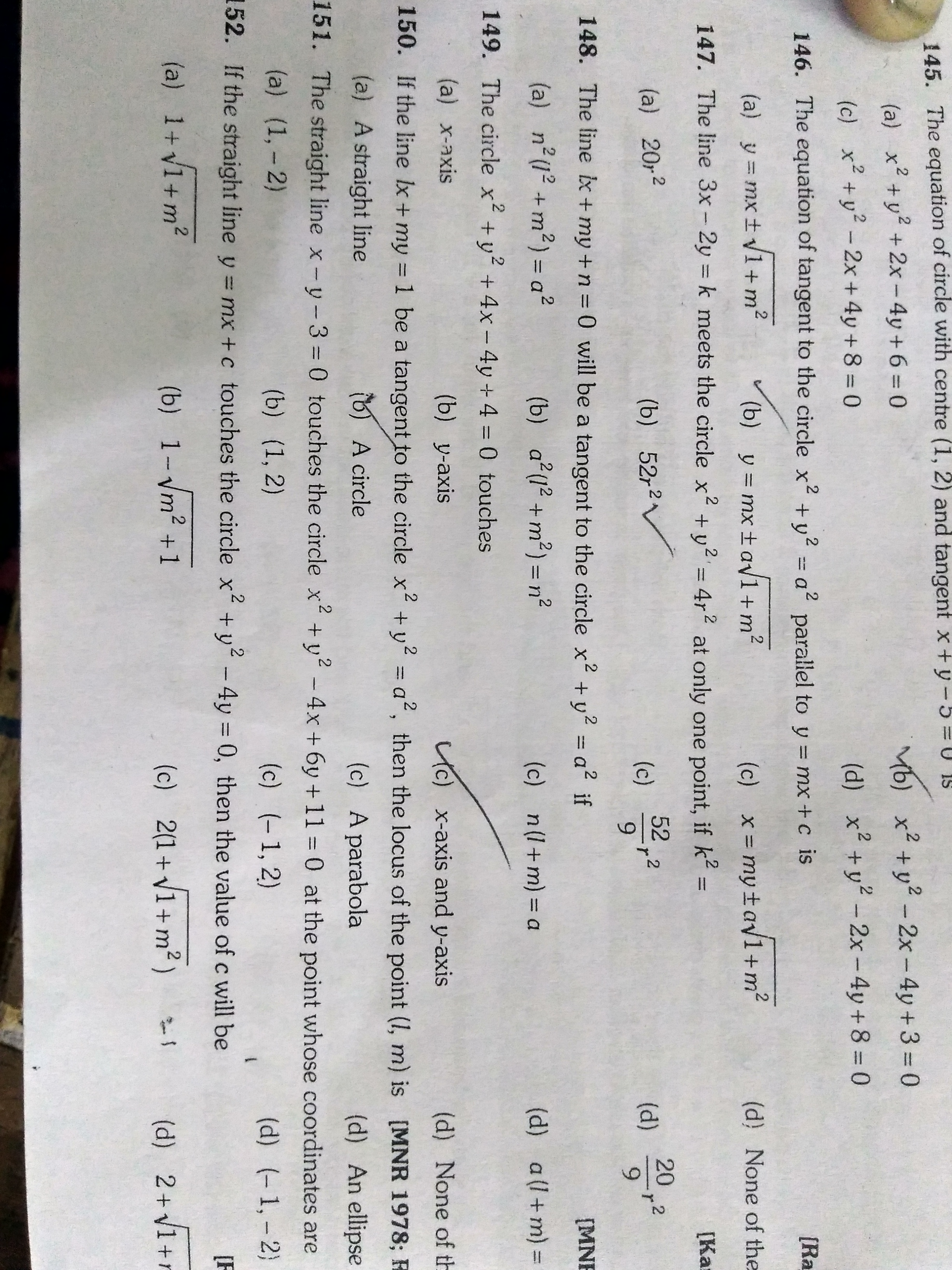 The Straight Line X Y 3 0 Touches The Circle X2 Y2 4x 6y 11 0 At The Point Whose Coordinates Are